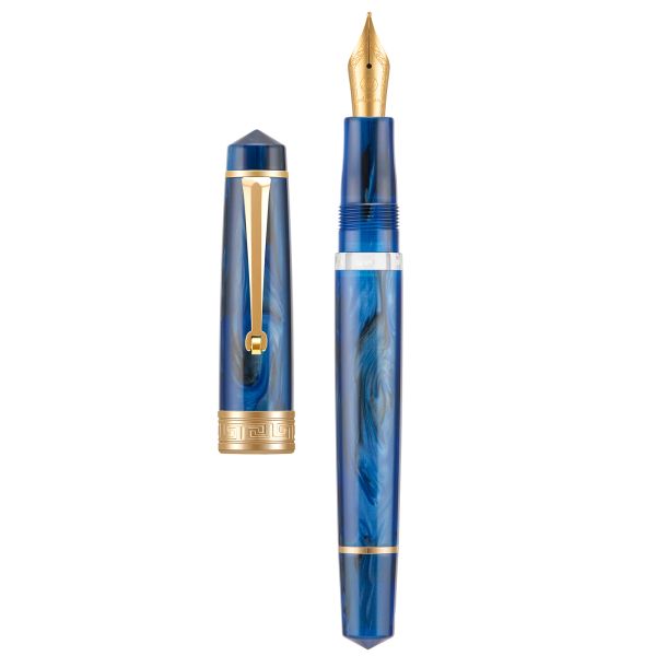 Pens Asvine P20 Piston Fountain Pen EF / F / M Nib, Galaxy Acrylique Patterns Golden Clip Smooth Writing Office Pen