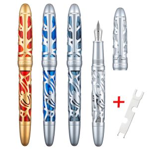 Pens Asvine P80 Piston Fountain Pen Bock / Asvine EF / F / M NIB, Squelette Squelette Squelette Transparent en acrylique avec outil pour l'écriture