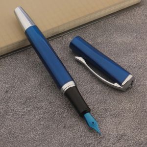 Stylo plume plume stylo naginata nib broyage à la main le stylo de papeterie bleu royal fournit des fournitures