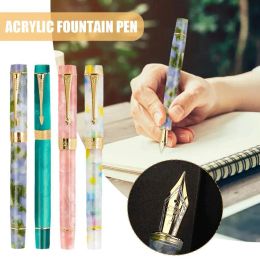 Pens Business Jinhao 100 Fountain Color Color Spin Orchid Golden Calligraphie Nib Fude Peacock Pen Bureau 0,5 mm Suppl O3H6