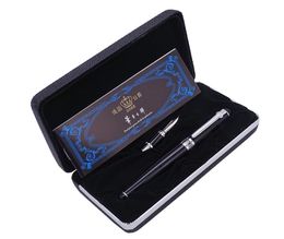 Stylos D2 Black Sier Clip D2 stylo plume de plume moyenne avec 1pc Calligraphie Fude Bent Nib Interchangeable Set pour la pratique de l'écriture