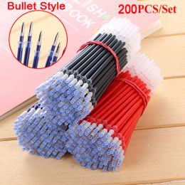 Pens Delvtch 0,5 mm 200pcs / lot Gel Reachor de la Rempill Bureau de signature pour les fournitures d'école de la recharge Black Black Gel Red Blue sans poils