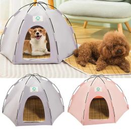 Bolígrafos carpa para acampar de perros gato transpirable carpa carpa kennel gato tipee cama carpa mascota de gato plegable carpas de juego de campamento suministros de perros para acampar