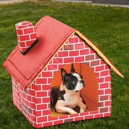 Pennen duurzaam hondenhuis slijtage opvouwbare kleine voetafdrukken huisdier bed tent hond huis deken nest reishonden toevoer