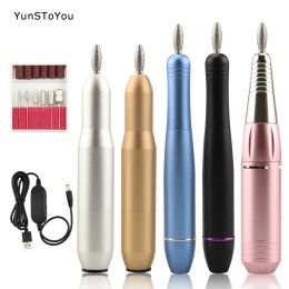 Collants électriques à ongles Drill Hine 35000 tr / min Manucure Hine Set USB Portable Nail Drill Pen pour Manucure Gel File Salon Noux Salon