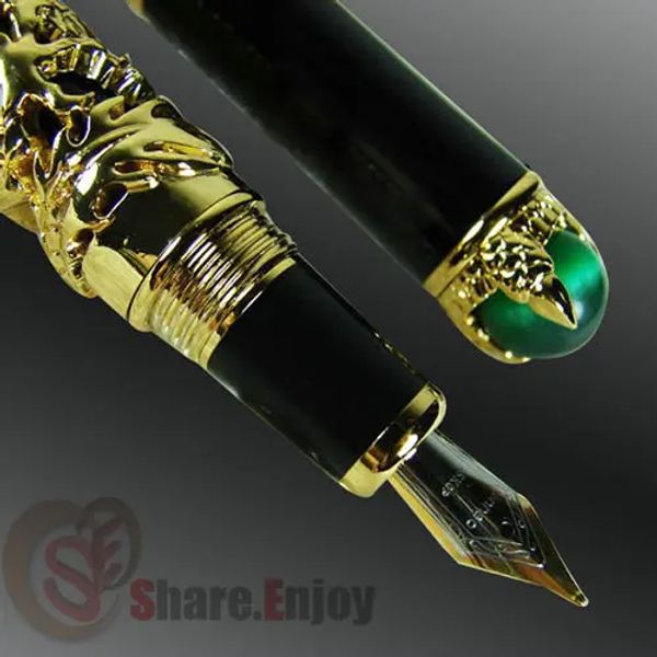 Pens Fountain Pen fine 18kgp Nib Jinhao Golden Dragon King Play Pearl Black / White / Gray / For Choice Office Business Best Gift Gift