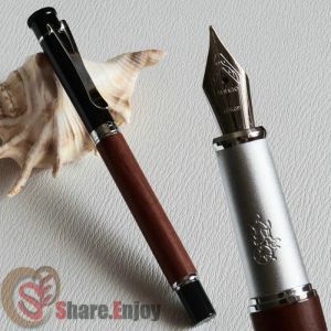 Pennen Fountain Pen Fijne Nib Noble Jinhao Y3 Wine Rosewood en Silver Black Golden Silver White 5 kleuren voor Kies Beste cadeau