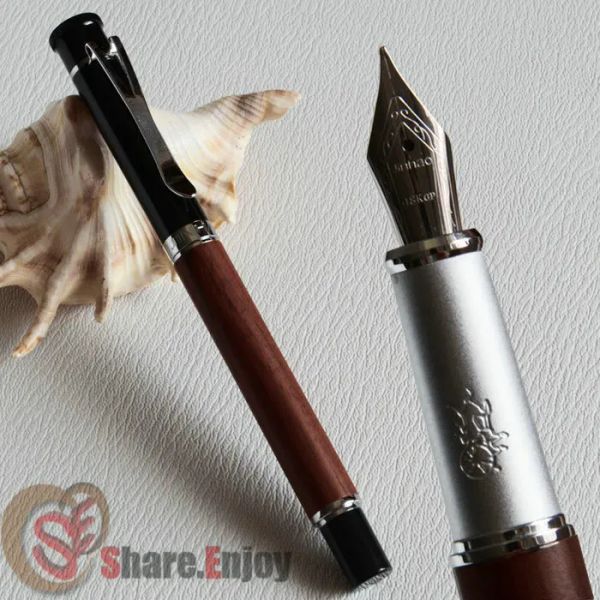 Penns Fountain Pen Fine Nib Noble Jinhao Y3 Wine Rosewood et Silver Black Golden Silver White 5 Couleurs pour choisir le meilleur cadeau