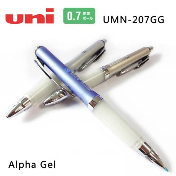 Bolígrafos Japón genuino Mitsubishi Uniball UMN207GG 0.7 mm Alpha Gel Gel Pen Antifatigue Perfecto para suministros de escritura de estudiantes