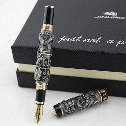 Pennen Handgemaakte Jinhao Double Dragon Fountain Pen Iridium/F/M/Bent NIB Advanced Craft Writing Business Graduate Gift Pen