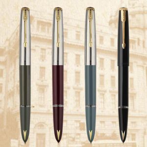 Pens Hero 616 Fountain authentique Pen 616S Golden Clip Cap Encre Pen Iridium Fine Nib 0,5 mm Tool d'écriture Premium HF722
