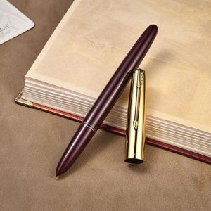 Pens Hero 616 Auténtica Fuente Nostálgica al por mayor Pen 6162 Golden Clip Cap Ink Pen Iridium Fina Nib 0.5 mm para escribir Pen de regalo