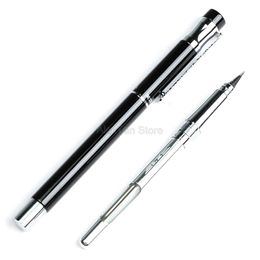 Pennen Hero Creative 0,5 mm Iridium Nib Steel Black Fountain Pen 360 graden Inking Pens Office Home School voor financiële pen