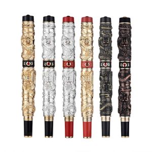 Pennen Hoogwaardige merk Jinhao Dragon Head Best Kwaliteit Metal Ink Fountain Penkantoor Executive Business Men Writing Pen