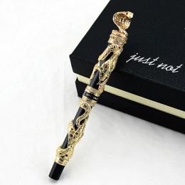 Bolígrafos de alta calidad Jinhao Metal Fountain Calligraphy Ink Pen Iraurita Cobra Patrón 3D Regalo 0.5 Suministros de oficina de NIB