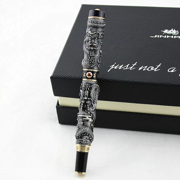 Stylos de haute qualité Luxury Jinhao Dragon Fountain Pen Vintage 0,5 mm Penk Encre pour les fournitures de bureau de bureau