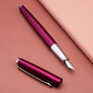 Pens Hongdian 525 Fountain Metal Pen Matte Barrel Iridium EF / Small Bent 0,4 mm / 0,6 mm Ink Pen Office Business Writing Gift Ink Pen