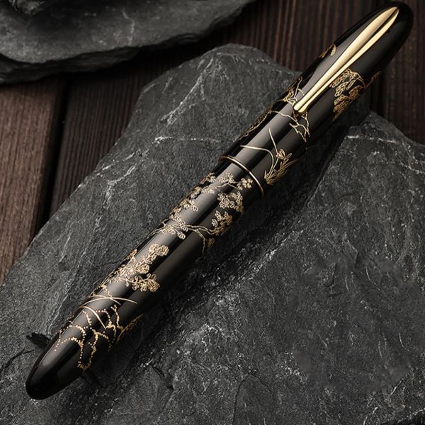 Pens Hongdian N23 Fountain Pen Rabbit Year Design Limited Highend Writing Ink Pens Student Business Office Supplies Gold sculpture or