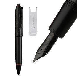 Pennen Hongdian N6 Black Piston Fountain Pen Resin EF/F/Long Knife NIB Mooie Torpedo Cloud Seal Cap Business Office schrijven geschenken