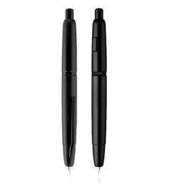 Stylos en stock Majohn A1 Press Fountain Pen rétractable Extra Fine plume 0,4 mm Metal Matte Black Encre stylo avec convertisseur pour l'écriture