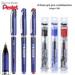 Pens Japan Pentel Gel Set Set Bln25 Halfneedle Straight Liquid Water Pen 0,5 mm Signature Pen Largecapacity Pinellerie