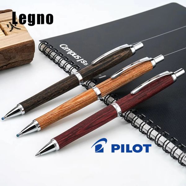 Pens Japan Pilot Legno Ballpoint Pen Hippopotamus Wood Pole Black Pen Smooth Smoothing Hle250k Retour à l'école Gift Stationery