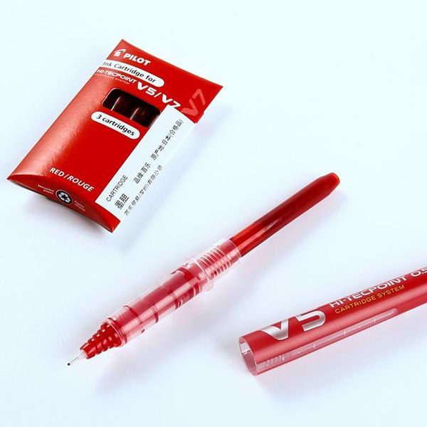 Pens Japan Pilot Pen Ink Cartridge BXSIC pour Gel Pen BXCV5 24 Tubes (8 boîtes) Supplies d'écriture noir / vert / rouge / bleu
