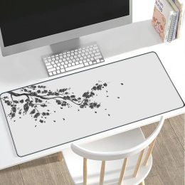 Stylos de souris de jeu de style japonais rose rose Sakura Mousepads noir blanc xxl grand halte de bureau Torii Art Mouse Mats tapis pour ordinateur portable Gamer