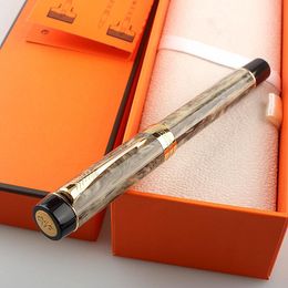 Pennen Jinhao 100 Centennial Resin Fountain Pen Iridium F/M/Bent Nib met Converter Golden Clip Business Office Writing Pen