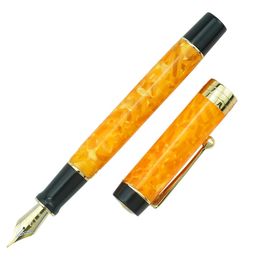 Stylos Jinhao 100 Centennial Resin Fountain stylo Ice Ice Orange EF / F / M / Nib plié avec convertisseur Écriture Business Office Gift Ink Pen