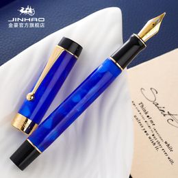 Stylos Jinhao 100 Centennial Resin Fountain Pen Fine Fine Nib Golden Clip Business Office Pen pour Option Grad Business Box Box