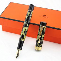 Stylos Jinhao 100 Centennial Resin Fountain Pen 18kgp Medium 0,60,7 mm Clip doré avec convertisseur Business Office Calligraphie Nib