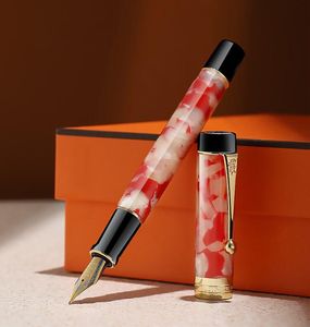 Pens Jinhao 100 Centennial Resin Fountain Pentintain EF / F / M / Bent Nib avec Convertre Ice Red Business Office Office Gift Office