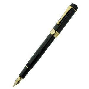 Pens Jinhao 100 Pluma estilográfica de resina centenaria negra con Jinhao EF/F/M/convertidor de punta curvada, pluma de tinta para regalo de oficina y negocios