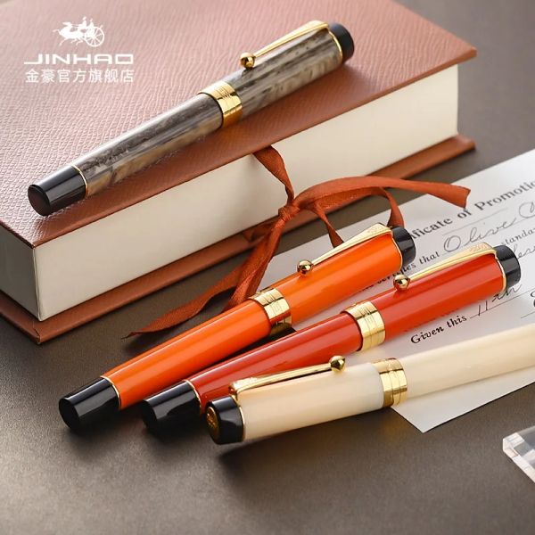 Stylos Jinhao 100 Centennial Resin Fountain stylo Fine Nib avec convertisseur Golden Clip Business Office, Option cadeau cadeau