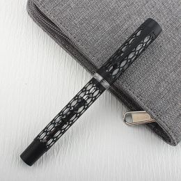 Pennen Jinhao 100 Hollow Out Acryl Metal Fountain Pen EF/F/NIB met clip mooie textuur uitstekende zakelijke kantoor cadeau inkt pen