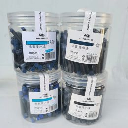 Stylos Jinhao 100pcs Black Blue Ink Cartridge Refills Fountain Pen Brand Assurance Universal Typte d'autres marques sont également appropriées