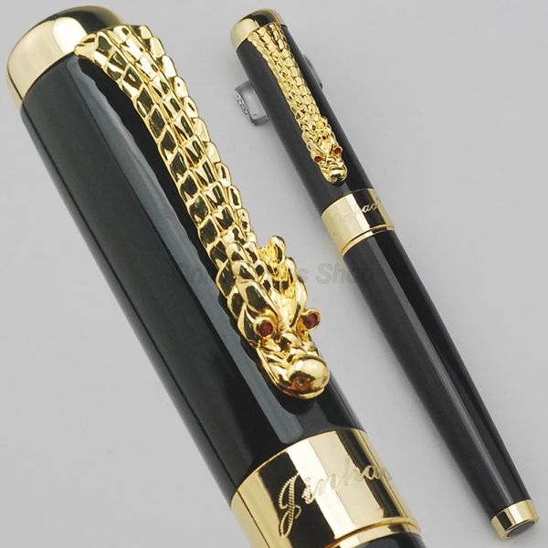 Stylos Jinhao 1200 Metal Black Dragon Clip Fountain Fountain Pen 0,7 mm Moyenne Nib Professional Stationnery ACCESSOIR