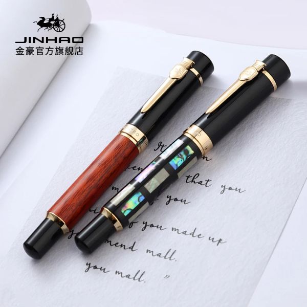 Stylos Jinhao 650 Fountain Pen Highend Business Retro Gift Calligraphy Signature écriture stylo remplaçable Encre, Option Boîte-cadeau