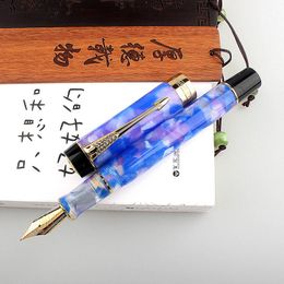 Stylos Jinhao Centennial 100 Fountain Pen 18kgp Golden plaqué m NIB 0,7 mm Encre encre avec clip de flèche