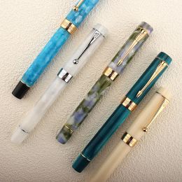 Pens Jinhao Century 100 Série Fountain Pen Multi Color acrylique Barrel Fine Nib Gold Trim Business Office Signature School