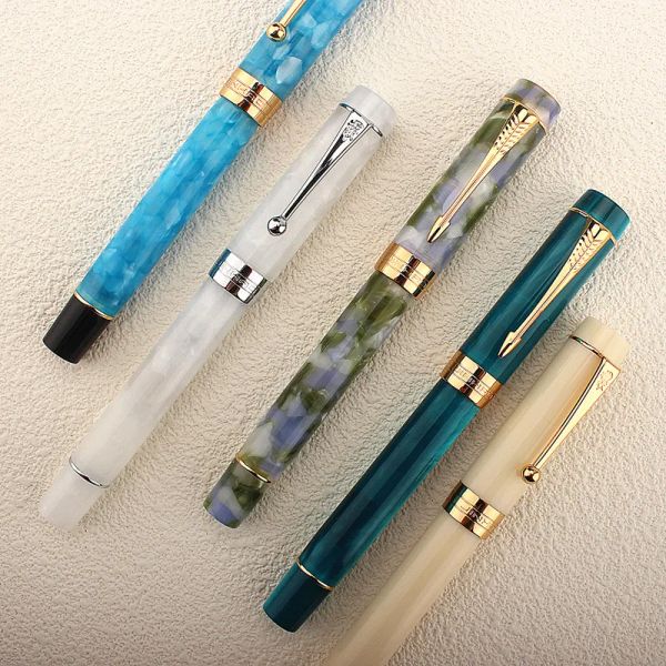 Bolígrafos Jinhao Century 100 Serie Fountain Pen Multi color Barrel Acrílico Barril Fine Nib Gold Trimes Comercial Escuela de firma