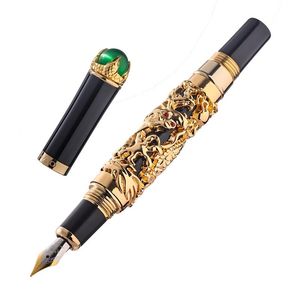 Stylos Jinhao Dragon Fountain Pen Gift de luxe vintage de haute qualité Calligraphie de luxe pour la rédaction de fournitures scolaires