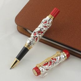 Stylos jinhao gel stylo dragons papeterie roller ball styl caneta avec sac de stylo pour choisir les stylos encre en métal dragon en métal