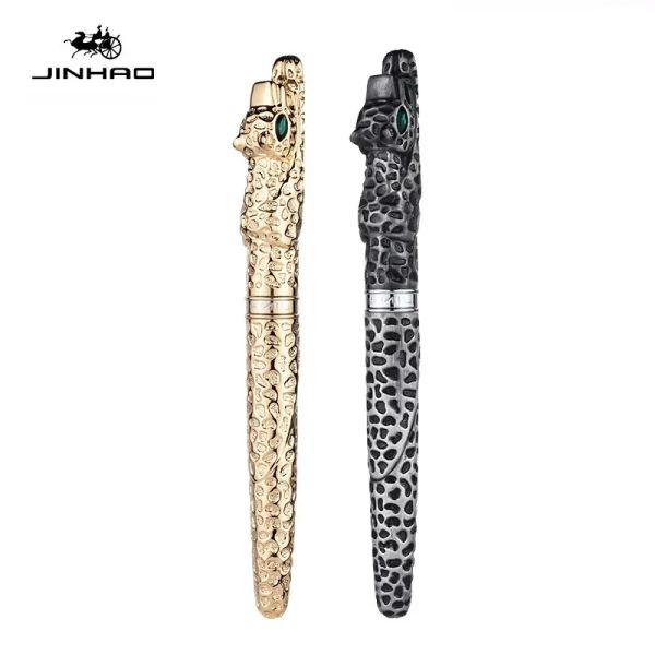 Stylos Jinhao Golden Metal Fountain Pen Leopard Cheetah Luxur