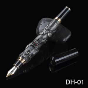 Stylos Jinhao Luxury Eastern Dragon Dragon Ancient Silver Fountain Pens Office Business School Writing Pen