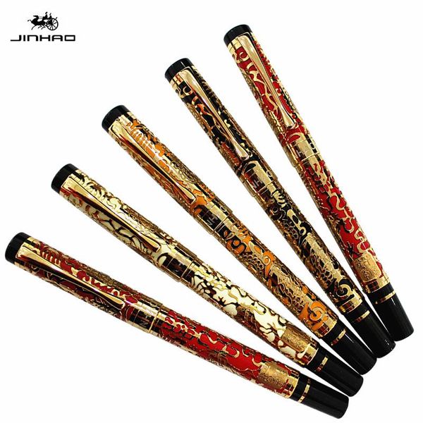 Stylos Jinhao Metal Fountain stylo vintage fin fine plume 0,5 mm stylos à encre pour écrire peinture de la peinture.