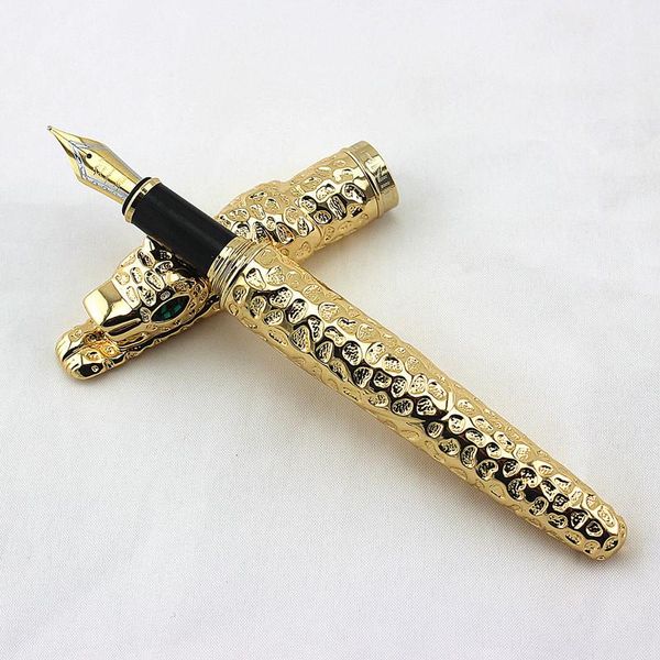 Stylos Jinhao Snow Leopard Grey Fountain Pen Converter stylo Medium Pelletery Stationery Office School Supplies