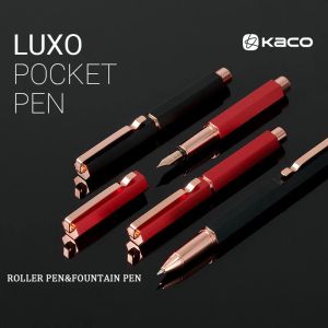 Stylos Kaco Elegant Pearl Pen 0,5 mm Luxury Metal Aluminium Alloy Fountain Pen Signature Business Canetas EF Astuce avec boîte cadeau à sacs d'encre