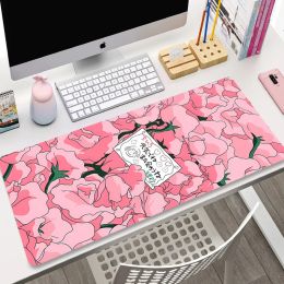 Pennen grote anime roze mousepad gamer schattig kawaii xxl gaming mouse pad rubber otaku vergrendeling rand big mode laptop notebook bureau mat